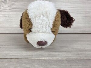Mini Plush Dog Plush White and Brown 4" Vtg SU17